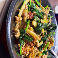 yamalu's cooksnap of when they made 法蓮草と豚ひき肉と糸こんにゃくの炒め物.