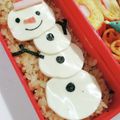 えリﾋﾟｮﾝ★'s cooksnap of when they made キャラ弁⭐雪だるま.