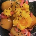 私市ビッキーズ津門巳's cooksnap of when they made “栗甘露煮南瓜サラダ紅生姜ごま塩和え”.