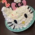 ショコサン's cooksnap of when they made ボールでキティちゃんの立体キャラケーキ.