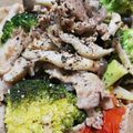クックHBQ370☆'s cooksnap of when they made 豚こまとブロッコリーのアヒージョ風炒め物.