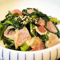PontBri's cooksnap of when they made 【春菊薫る♪】シャキシャキ春菊の炒め物.