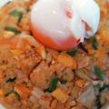 Yuuko7i's cooksnap of when they made 低糖質！オートミールキムチチャーハン.