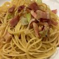 ぱぱぷぅ's cooksnap of when they made ランチに★長ねぎとベーコンの和風パスタ.