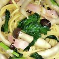 ジョニー☆デップ's cooksnap of when they made しめじと小松菜とベーコンの和風パスタ.
