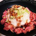 みやこ～'s cooksnap of when they made ホットプレートで簡単　ペッパーランチ風.