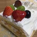 にげみず's cooksnap of when they made クリスマスケーキ★白いブッシュドノエル.