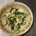 おはなすき's cooksnap of when they made 超簡単 カブの葉と豚肉の生姜炒め.
