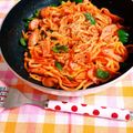 めぐ＊ぴぃ's cooksnap of when they made 市販のソフト麺で喫茶店のナポリタン.