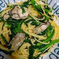 かば乃's cooksnap of when they made 牡蠣と春菊のオイル仕立てパスタ.