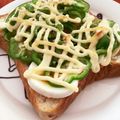 caruga's cooksnap of when they made ピーマンと卵のトースト.