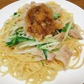 vabochan's cooksnap of when they made 豚肉と水菜のおろし入りぽんパスタ.