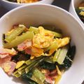 みき☆ハチ's cooksnap of when they made 小松菜ベーコンのタママヨソテー.