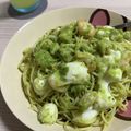 SuzuNatsuM's cooksnap of when they made あの！？海老とアボカドのジェノバ風パスタ.