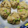 ナカミチ's cooksnap of when they made 楽早！ごま油香る枝豆と塩昆布おにぎり.