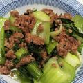 新妻あや's cooksnap of when they made 青梗菜の挽肉炒め.