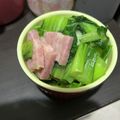 UAママ's cooksnap of when they made チンゲンサイとベーコンのおいしい炒め物☆.