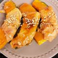 ミシェちゃん's cooksnap of when they made かぼちゃ豚肉巻き⭐甘辛ゴマ照り焼きソース.