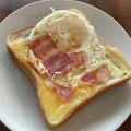 mocoにゃ♪'s cooksnap of when they made おひとりさまのこぼれない目玉焼きトースト.