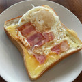mocoにゃ♪'s cooksnap of when they made おひとりさまのこぼれない目玉焼きトースト.