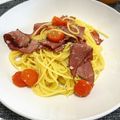 aaikoo's cooksnap of when they made パストラミビーフパスタ.