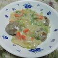 レオミウ's cooksnap of when they made 野菜いっぱい☆クリーム煮込みハンバーグ.
