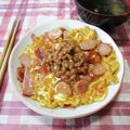 papepo☆'s cooksnap of when they made ウインナー＆炒り卵＋納豆のタパス.