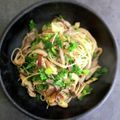 ひさかた's cooksnap of when they made 春菊ときのこの和風パスタ♪.