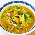 にきけん's cooksnap of when they made 塩ラーメンに野菜炒めのトッピングω.