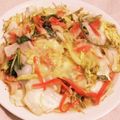 私市ビッキーズ津門巳's cooksnap of when they made “白菜菊名春菊麺汁カニかま餅チーズ和え”.