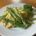 レディー・ババア's cooksnap of when they made アスパラガスとチーズのスクランブルエッグ.