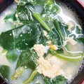 クックZFKRE9☆'s cooksnap of when they made ほうれん草とふわふわたまごの白だしスープ.
