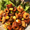PontBri's cooksnap of when they made 焼きちくわと長ねぎのヤンニョム和え.