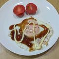 ラリー＆サラ's cooksnap of when they made 目玉焼きにお好みソース♫.
