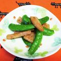 龍青空ママ's cooksnap of when they made スナップエンドウとウインナーの塩炒め.