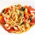 ♪けたはび☆'s cooksnap of when they made トマト・アボカド・えびの和風冷製パスタ.