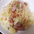 ソラねこ22's cooksnap of when they made 【話題入り】キャベツとウインナーのパスタ.
