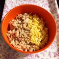 nonnon51's cooksnap of when they made 離乳、幼児食✿1歳のランチ✿そぼろ2色丼.