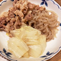 いやんのん＊'s cooksnap of when they made 牛肉と白菜と糸蒟蒻のすき焼き風煮物.