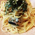 ばたみそーぱん☆'s cooksnap of when they made 玉ねぎとサバ缶だけ！簡単和風鯖味噌パスタ.