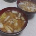 きらり流れ星's cooksnap of when they made 白菜とツナのお味噌汁.