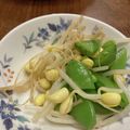 レインボーライス's cooksnap of when they made スナップエンドウと豆もやしのナムル.