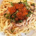 いちご帽子's cooksnap of when they made ＊いくらと明太子とエリンギのパスタ＊.