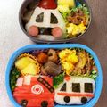 Chaaa_room's cooksnap of when they made 男の子弁当 *パトカー・救急車・消防車*.