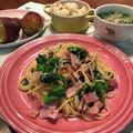 こつゆ514's cooksnap of when they made 菜の花・じやこ・ベーコンのペペロンチーノ.