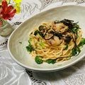 Laufen's cooksnap of when they made 【簡単】ホタテと明太子の和風パスタ.