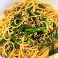 Ｎよんよん's cooksnap of when they made ごま香る♡ニラと豚ひき肉のピリ辛パスタ♪.