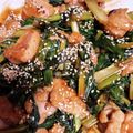 クックUH3NVG☆'s cooksnap of when they made 鶏むね肉と小松菜のオイ酢ターソース炒め.