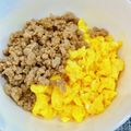treeza's cooksnap of when they made こども大好き！たまごと鶏そぼろのごはん.