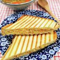 在宅勤務のおじさん's cooksnap of when they made 春キャベツと辛子明太子マヨのホットサンド.